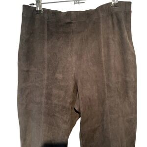 St. John Women's Grey 100% Suede Pull On Pants Size 4